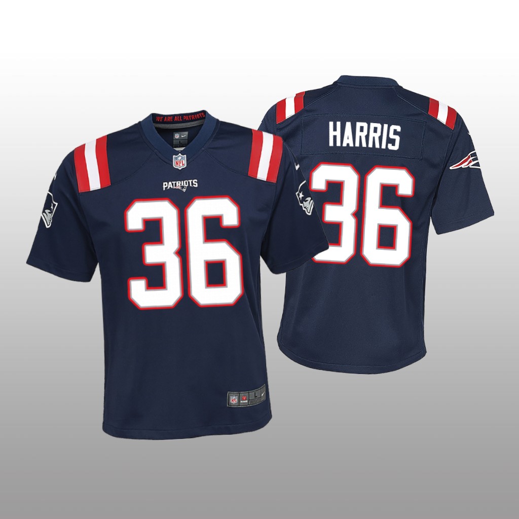 New England Patriots Kevin Harris Navy Jersey Game - Youth