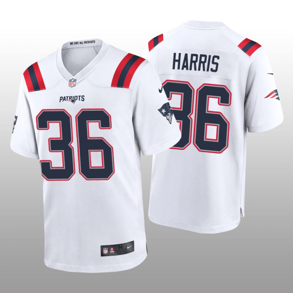 New England Patriots Kevin Harris White Jersey Game - Men's