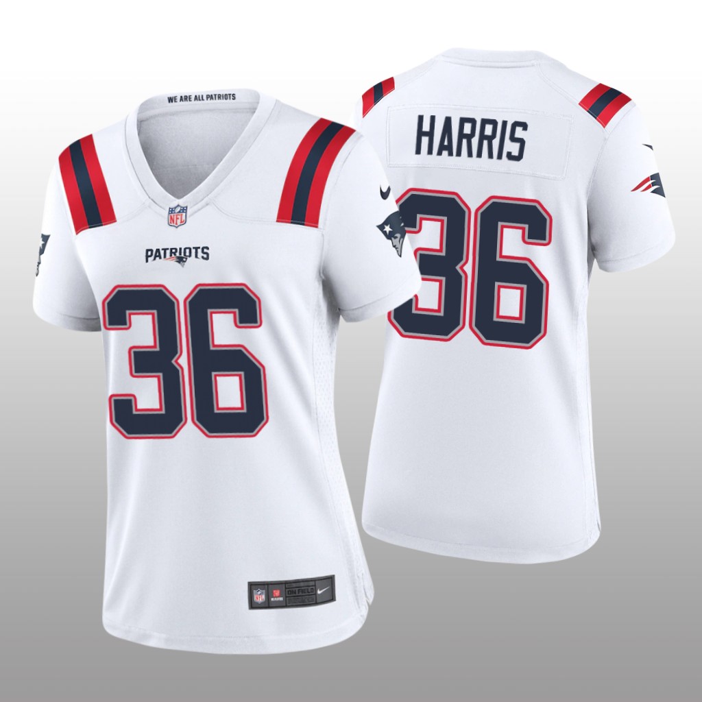 New England Patriots Kevin Harris White Jersey Game - Women's