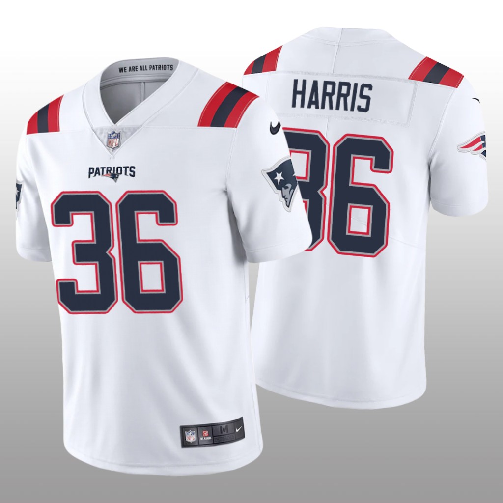 New England Patriots Kevin Harris White Jersey Vapor Limited - Men's