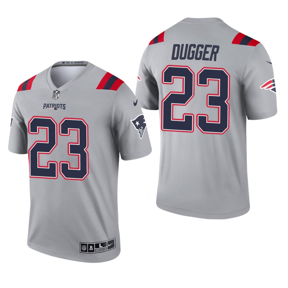 New England Patriots Kyle Dugger Gray Jersey Inverted Legend - Men's
