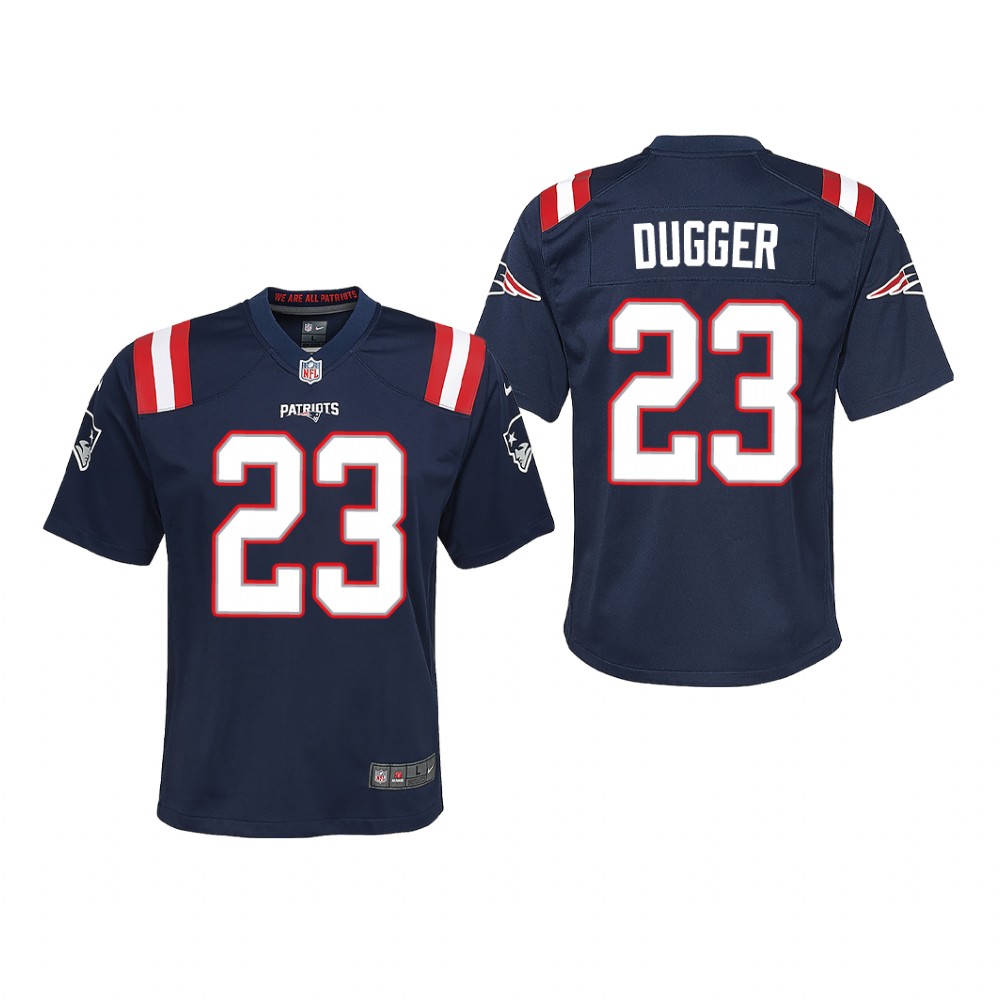New England Patriots Kyle Dugger Navy Jersey Game - Youth