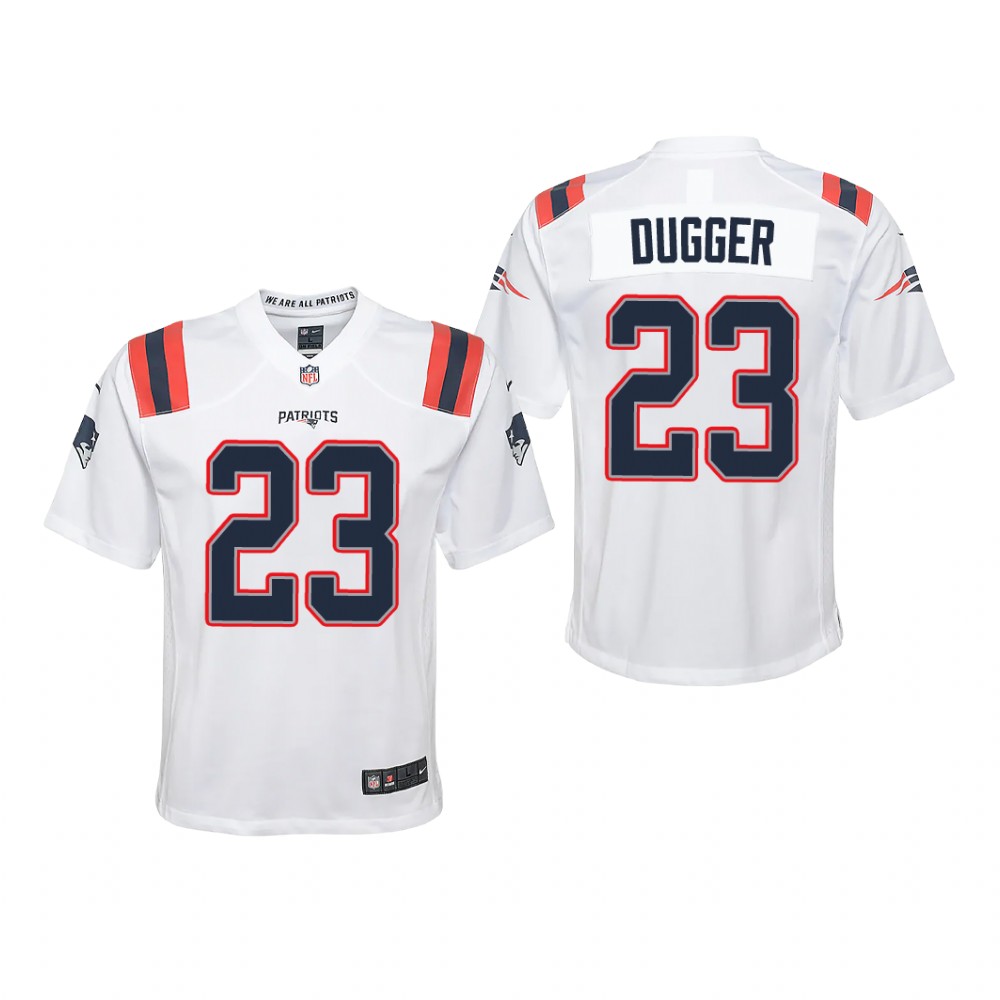 New England Patriots Kyle Dugger White Jersey Game - Youth
