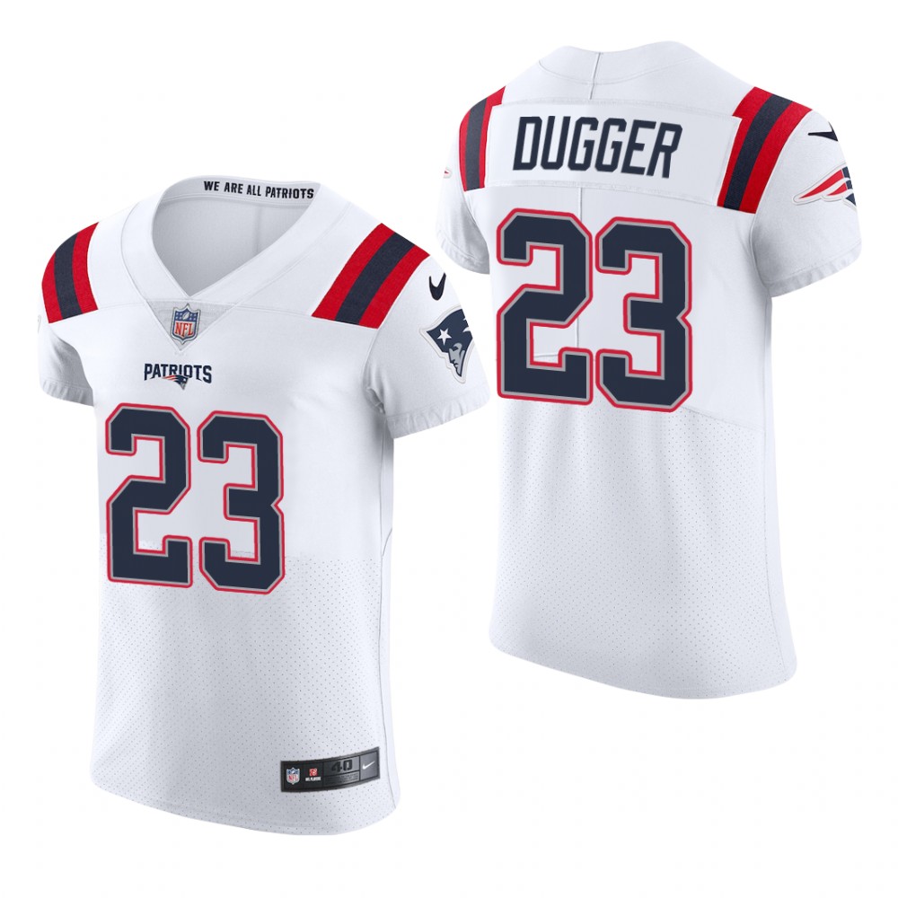 New England Patriots Kyle Dugger White Jersey Vapor Elite Men's