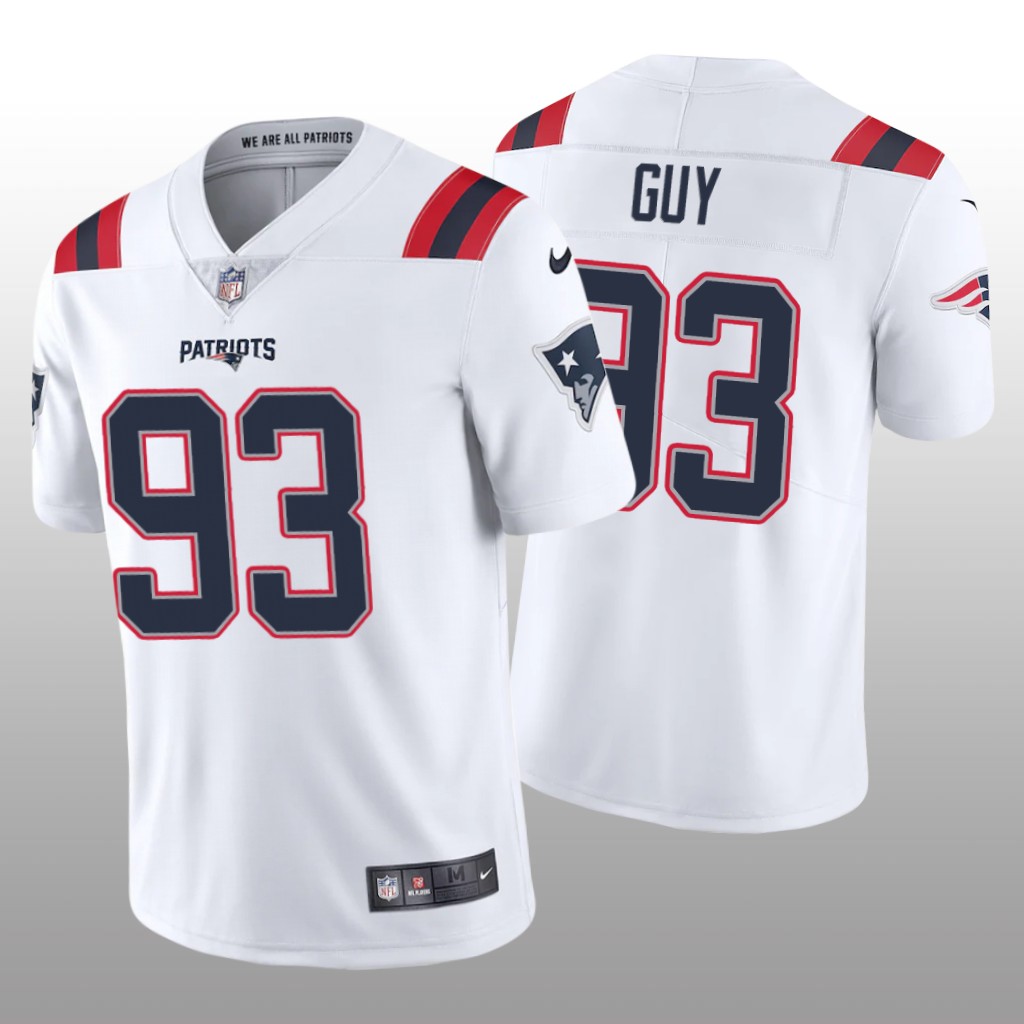 New England Patriots Lawrence Guy White Jersey 2020 Vapor Limited - Men's