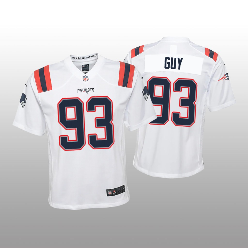 New England Patriots Lawrence Guy White Jersey Game - Youth