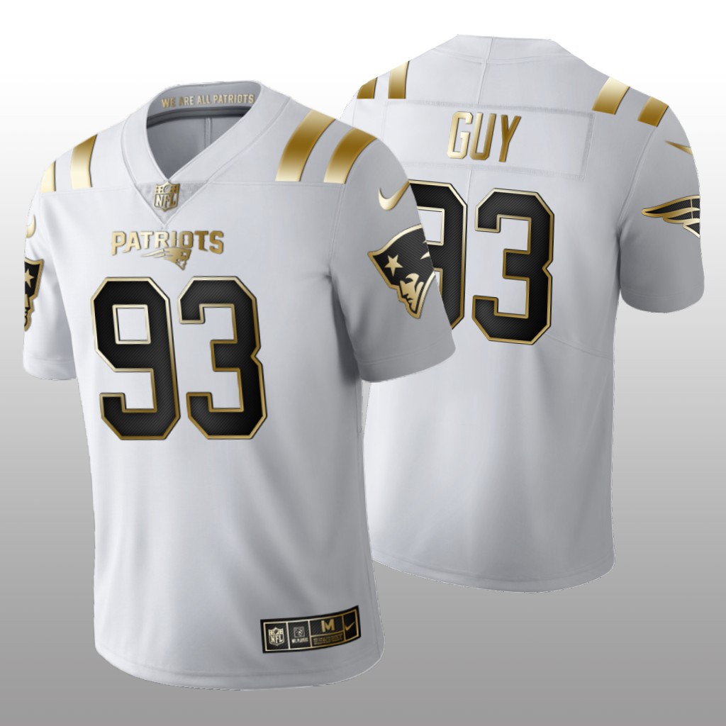 New England Patriots Lawrence Guy White Jersey Golden Limited Men's
