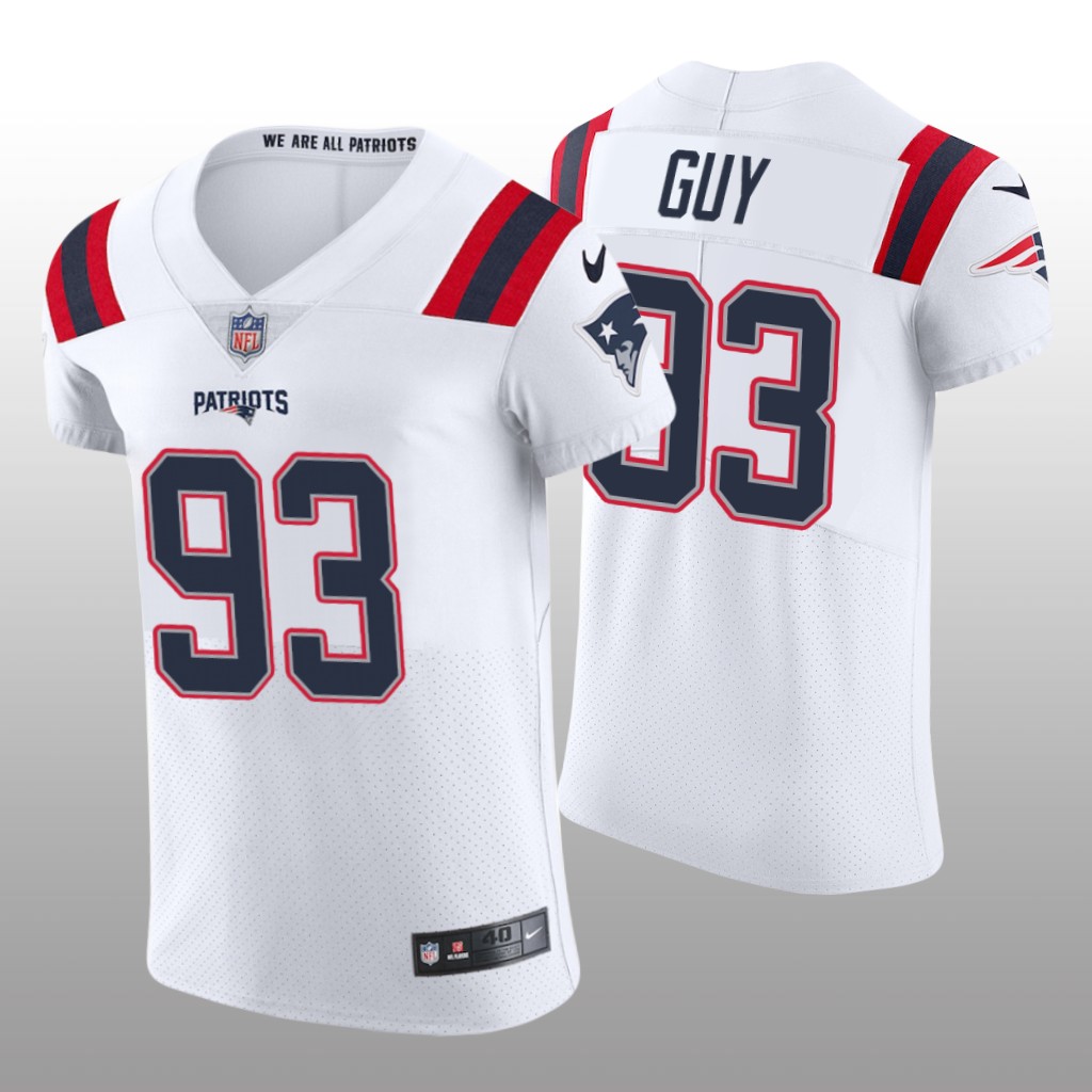 New England Patriots Lawrence Guy White Jersey Vapor Elite Men's
