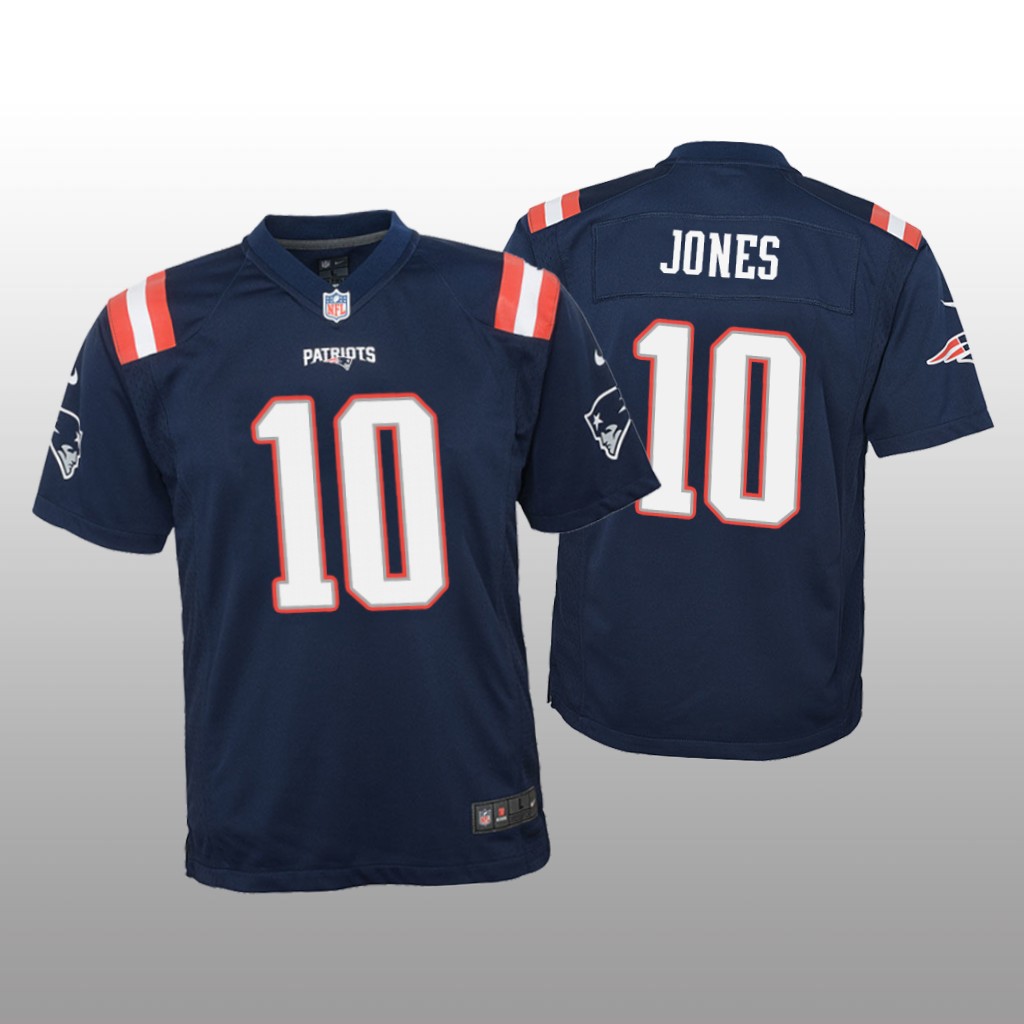 New England Patriots Mac Jones Navy Jersey Color Rush Game - Youth