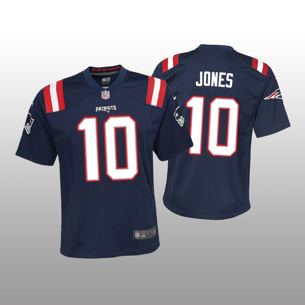 New England Patriots Mac Jones Navy Jersey Game - Youth