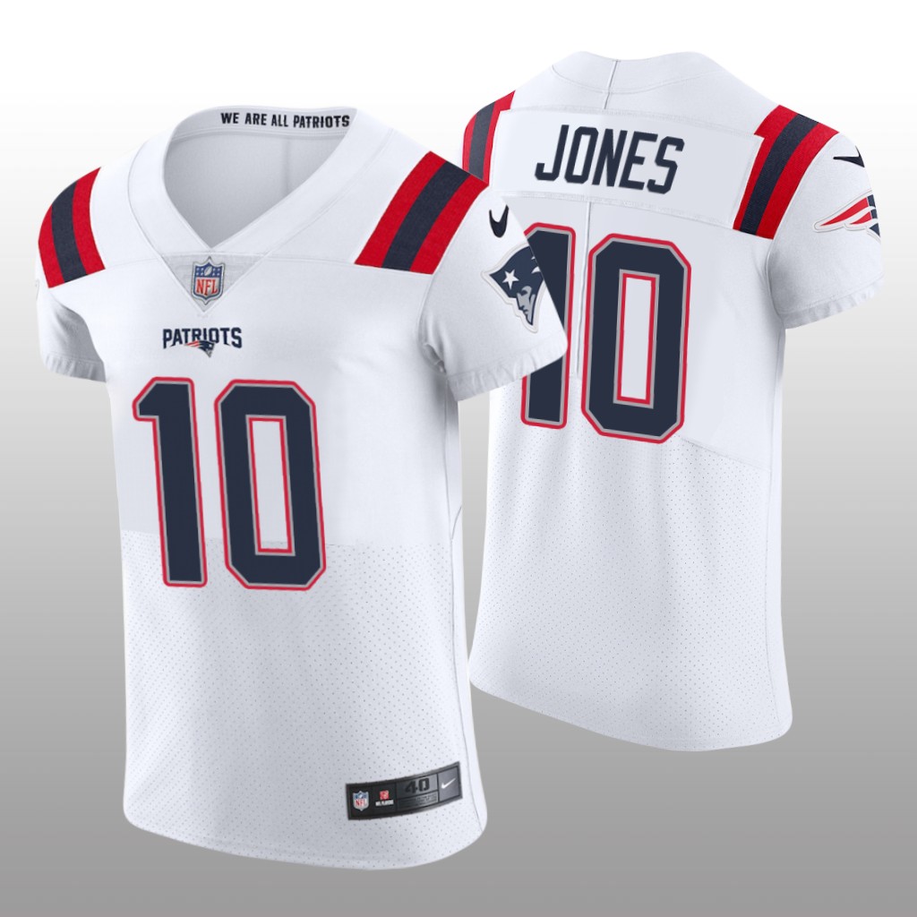New England Patriots Mac Jones White Jersey Vapor Elite Men's