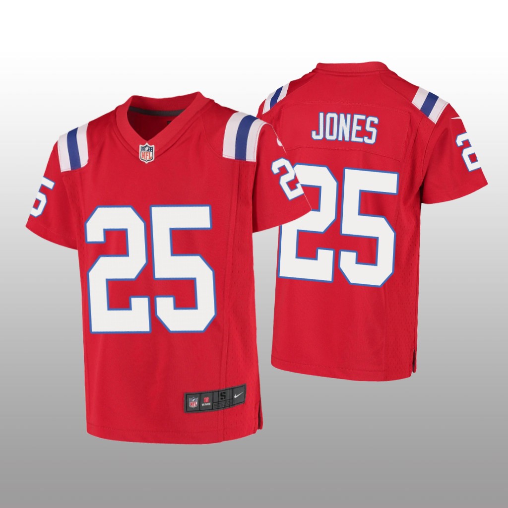 New England Patriots Marcus Jones Red Jersey Game - Youth