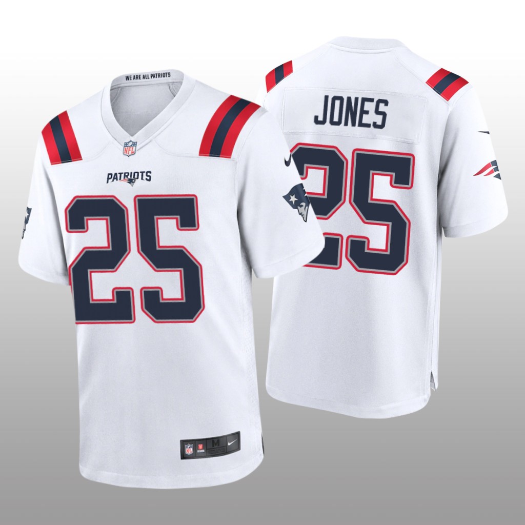 New England Patriots Marcus Jones White Jersey Game - Men's