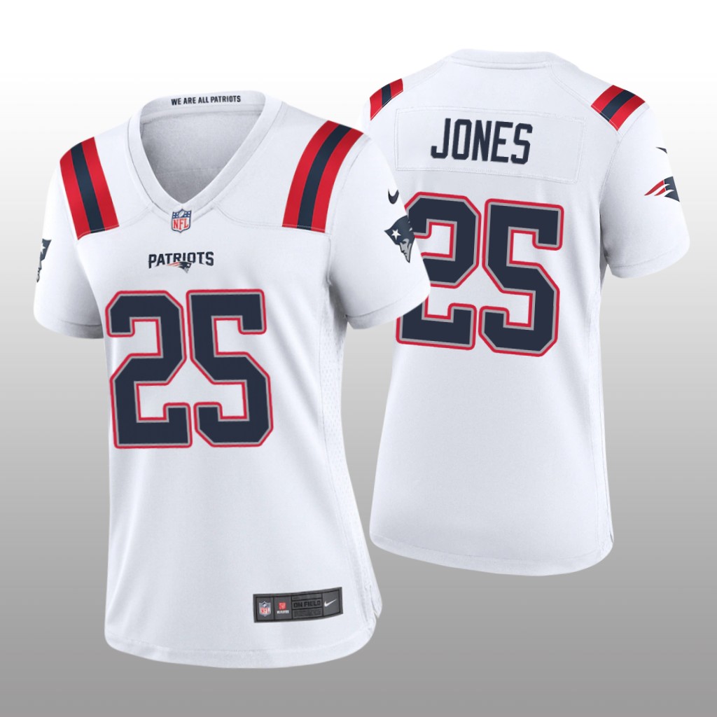 New England Patriots Marcus Jones White Jersey Game - Women's