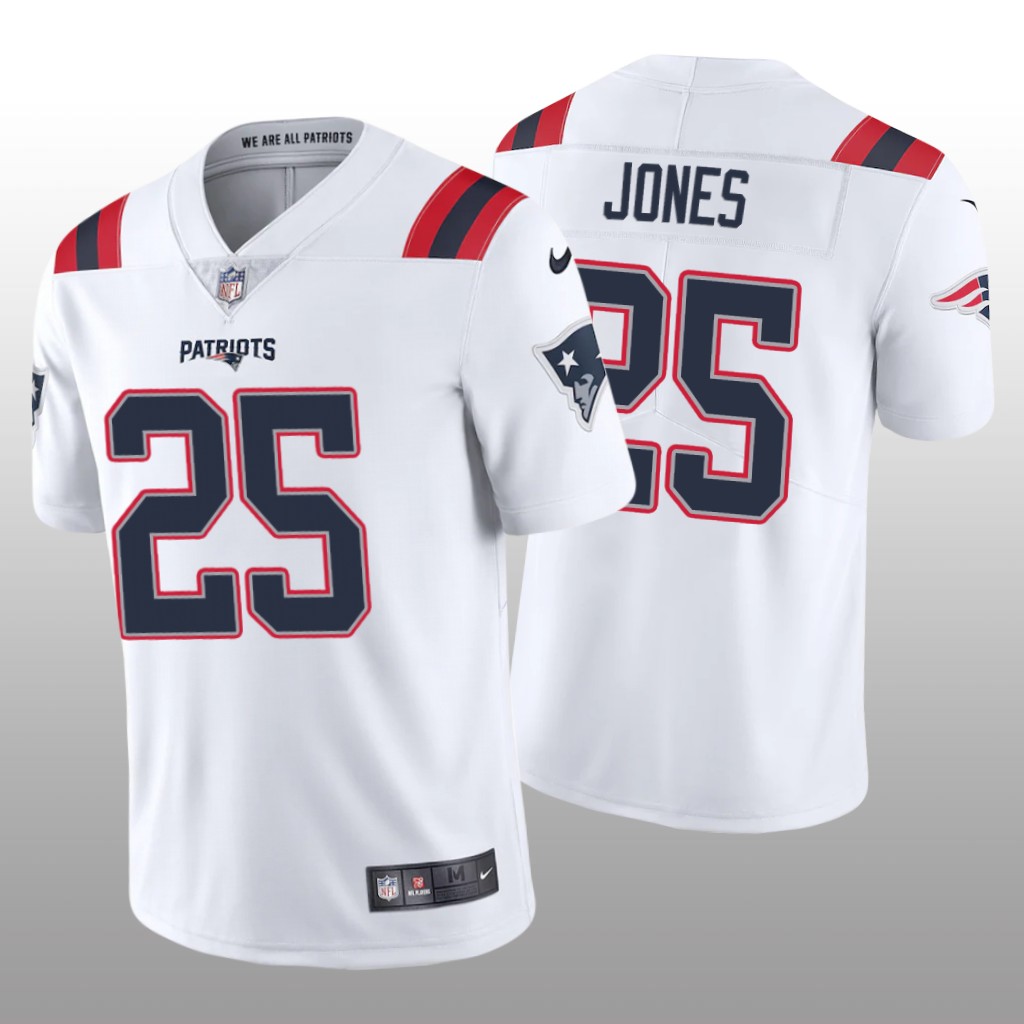 New England Patriots Marcus Jones White Jersey Vapor Limited - Men's