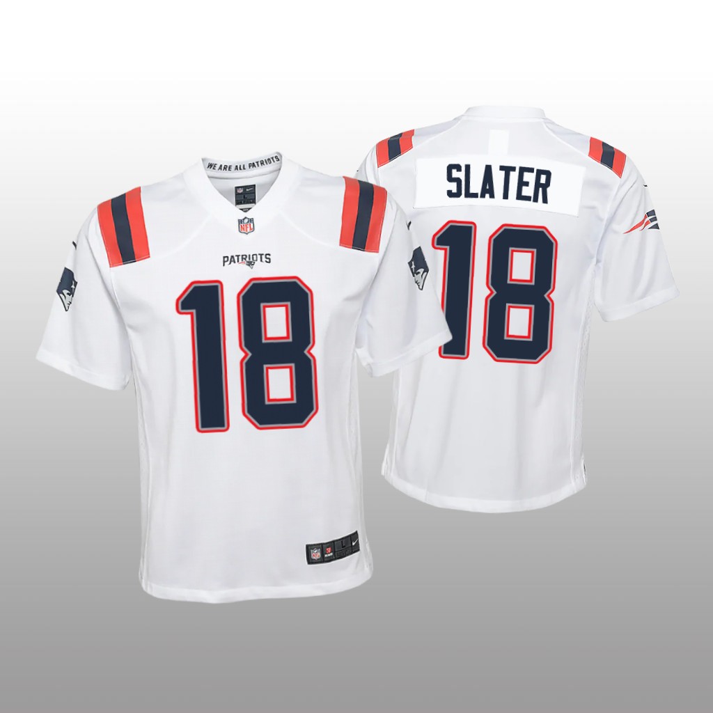 New England Patriots Matthew Slater White Jersey Game - Youth