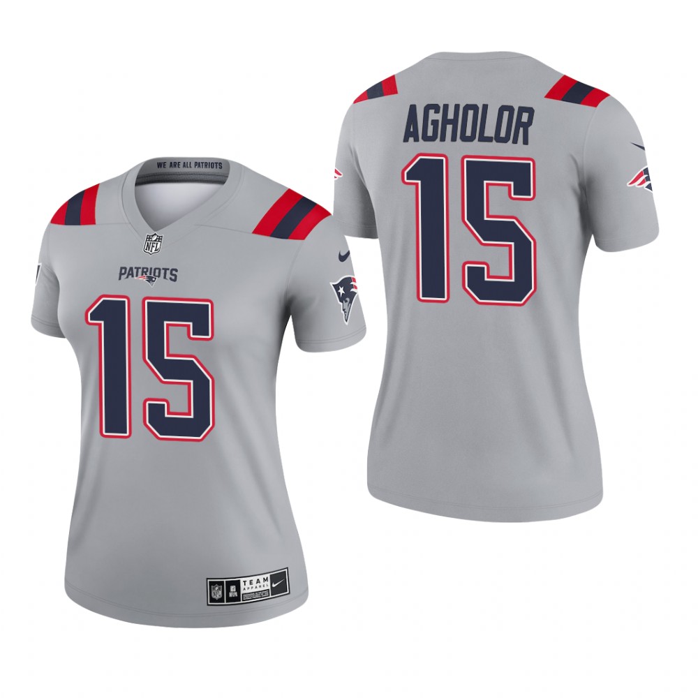 New England Patriots Nelson Agholor Gray Jersey Inverted Legend - Women's