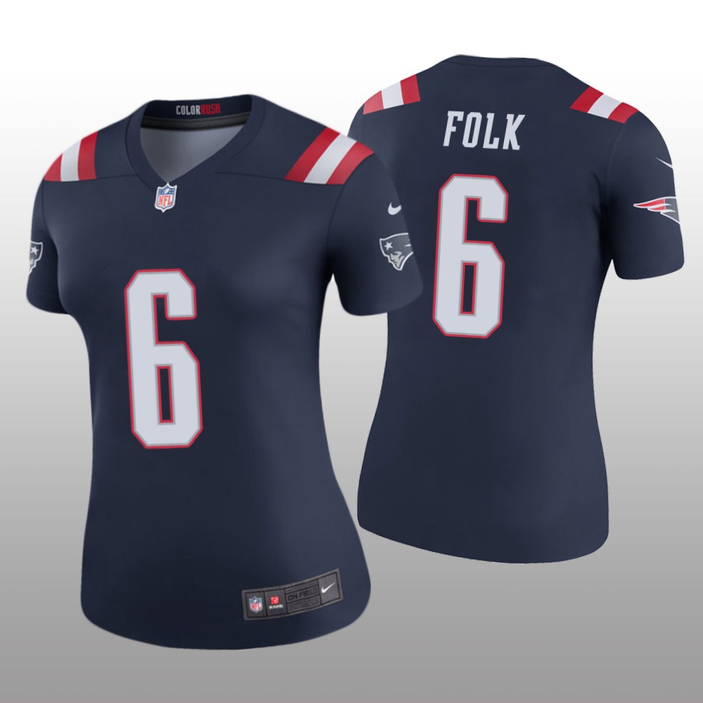 New England Patriots Nick Folk Navy Jersey Color Rush Legend - Women's
