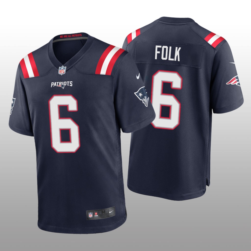 New England Patriots Nick Folk Navy Jersey Game - Men's
