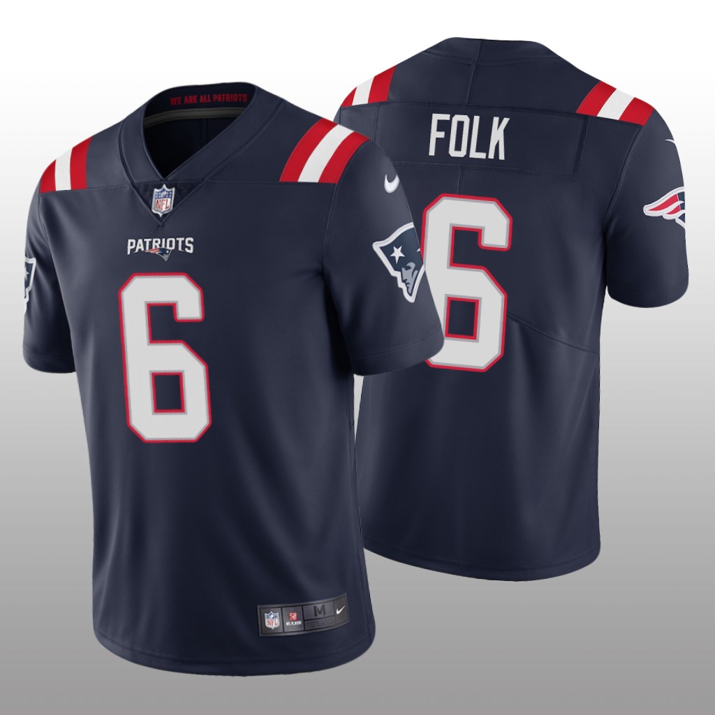 New England Patriots Nick Folk Navy Jersey Vapor Limited - Men's