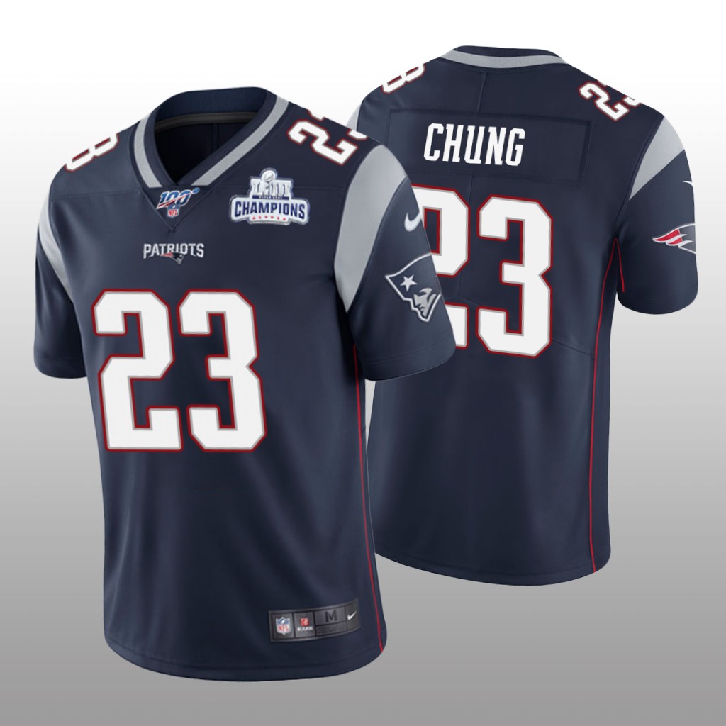 New England Patriots Patrick Chung Navy Limited Jersey Super Bowl LIII Champions Patch - Men's