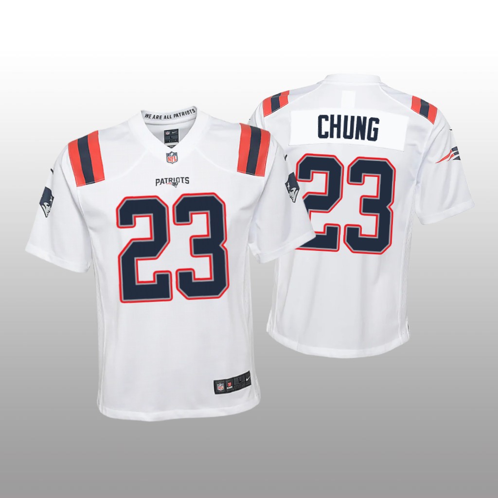 New England Patriots Patrick Chung White Jersey Game - Youth