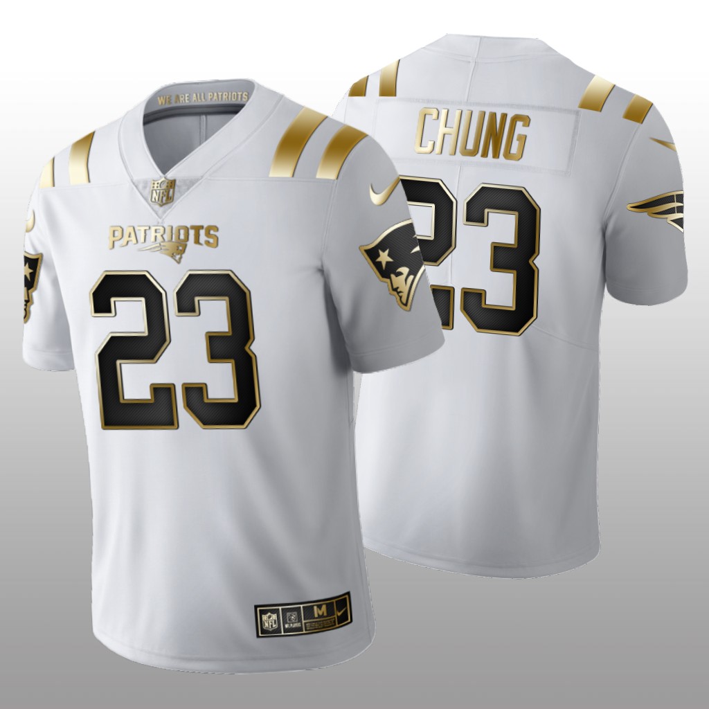 New England Patriots Patrick Chung White Jersey Golden Limited Men's