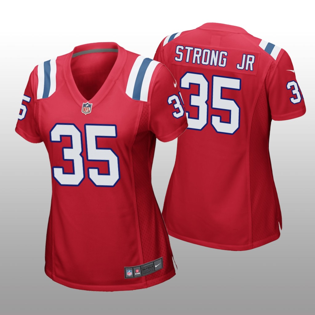 New England Patriots Pierre Strong Jr. Red Jersey Game - Women's