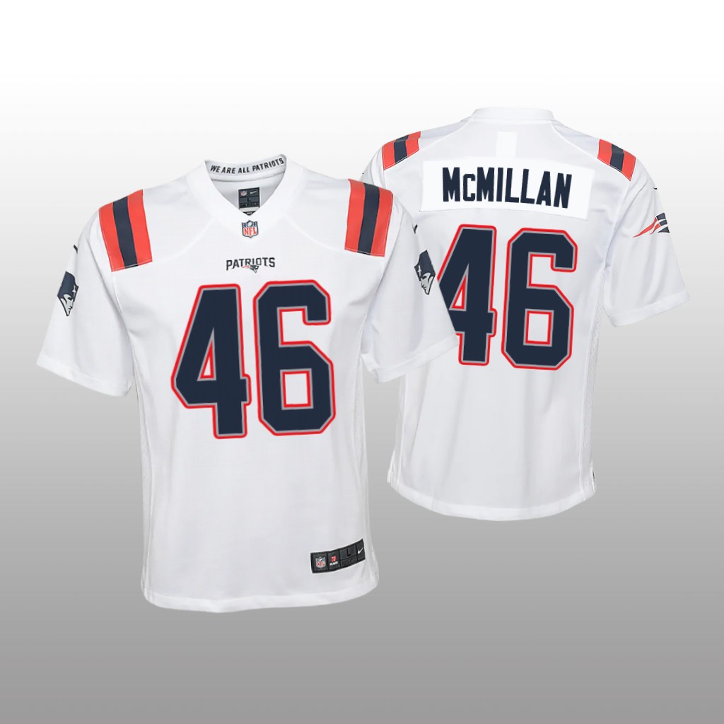 New England Patriots Raekwon McMillan White Jersey Game - Youth