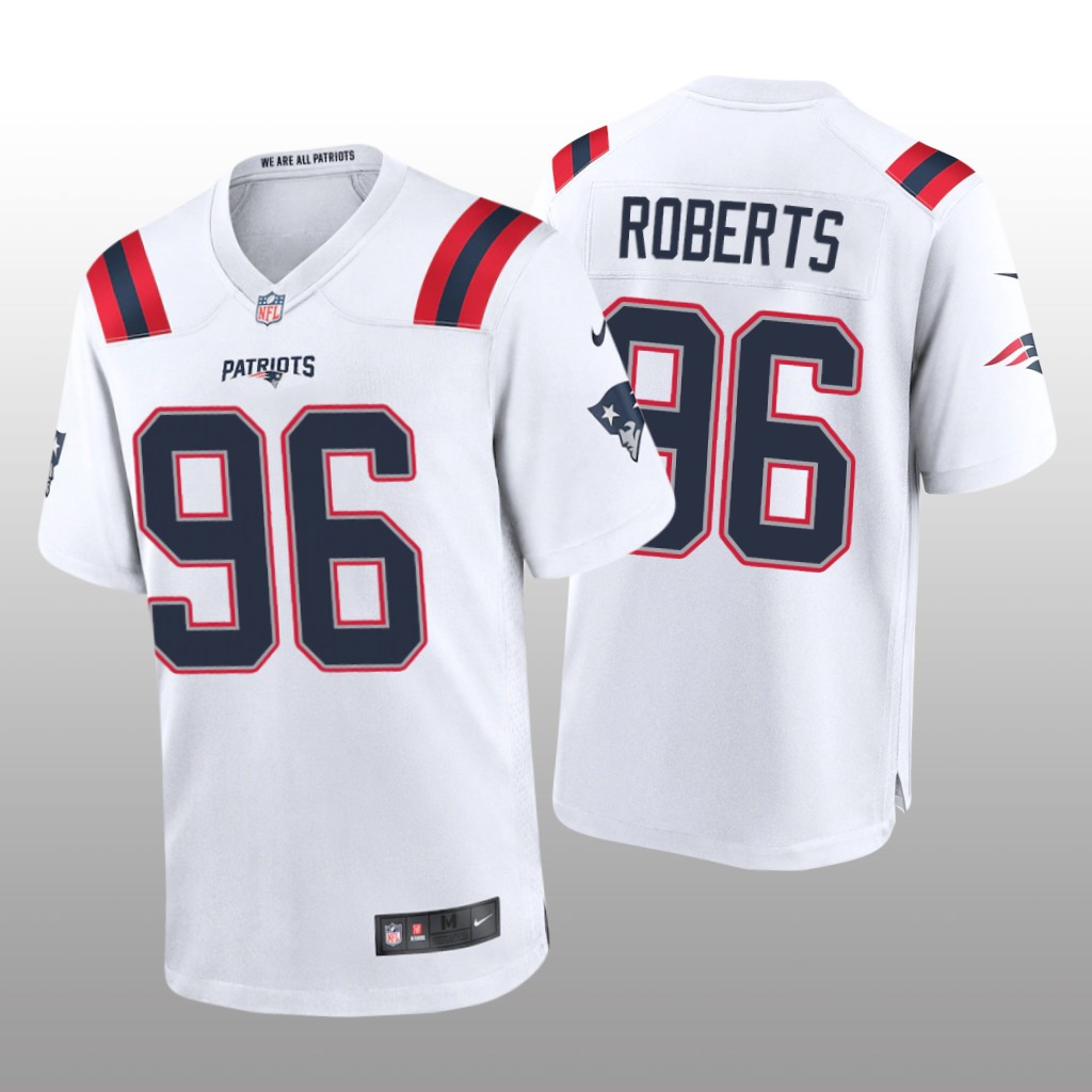 New England Patriots Sam Roberts White Jersey Game - Men's
