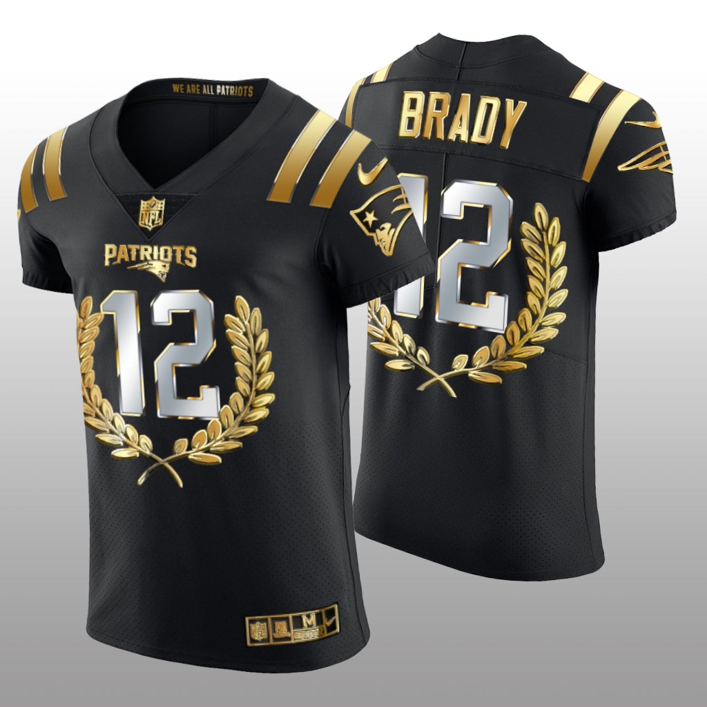 New England Patriots Tom Brady Black Retired Player Golden Edition - Men's