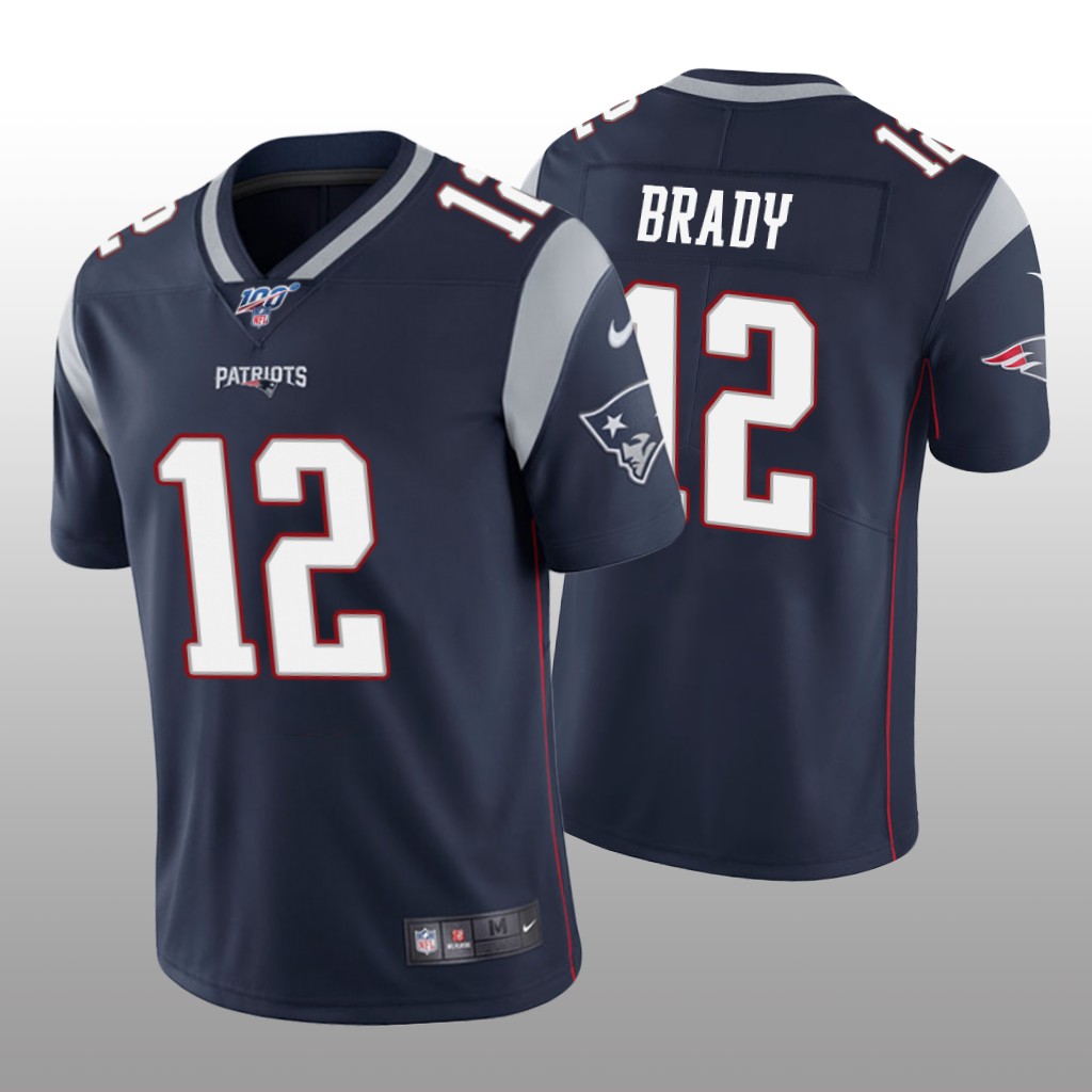 New England Patriots Tom Brady Navy Vapor Limited Jersey 100th Season - Men's