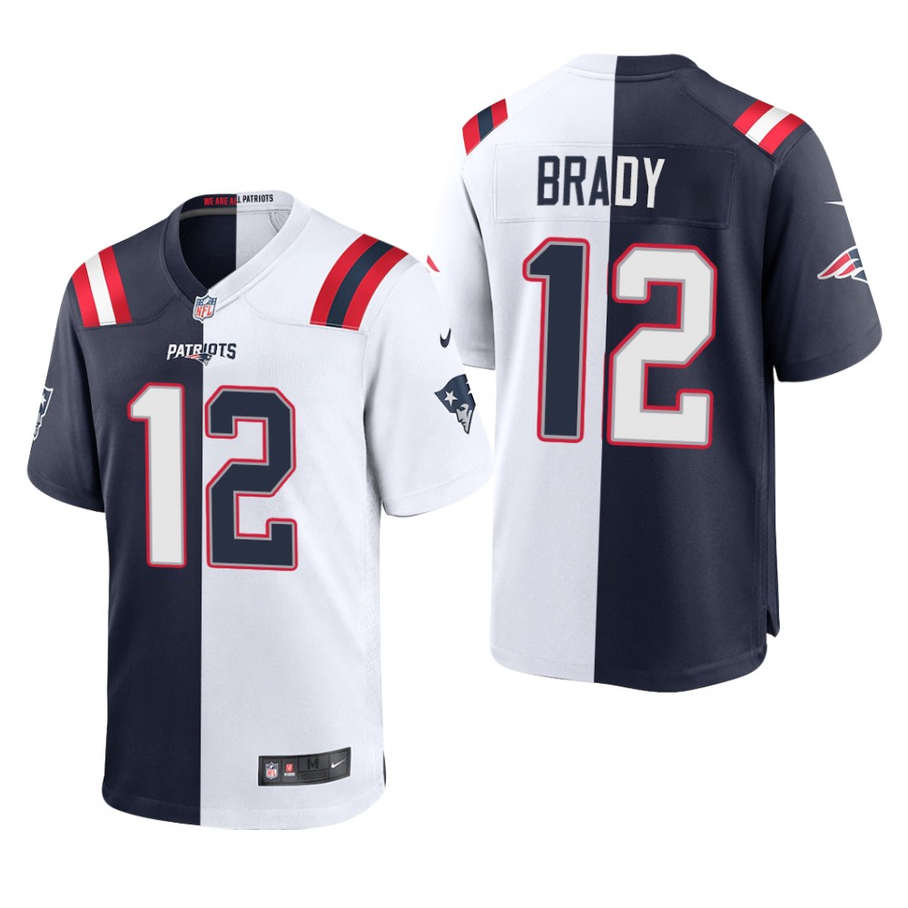 New England Patriots Tom Brady Navy White Game Split - Men's