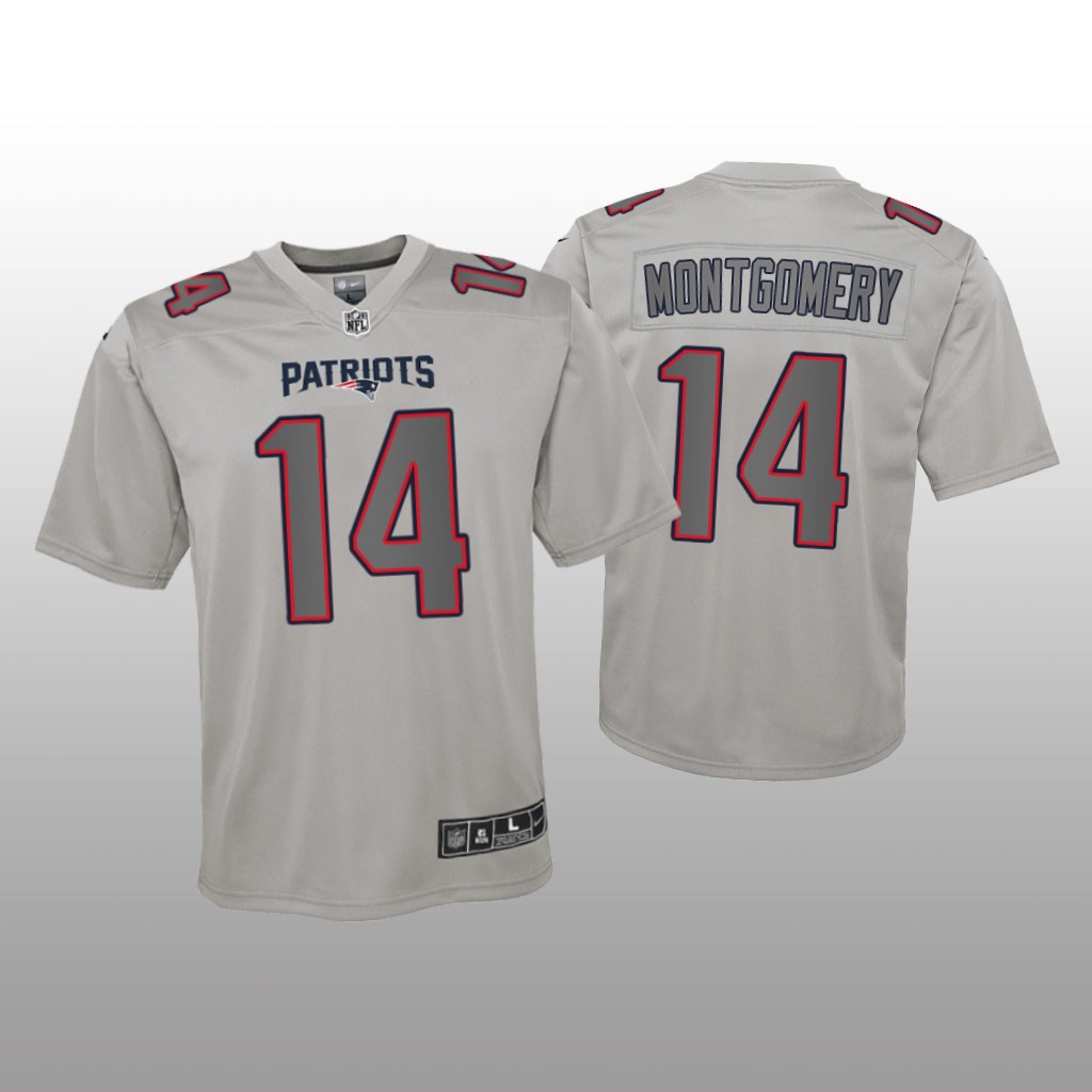 New England Patriots Ty Montgomery Gray Jersey Atmosphere Fashion Game - Youth