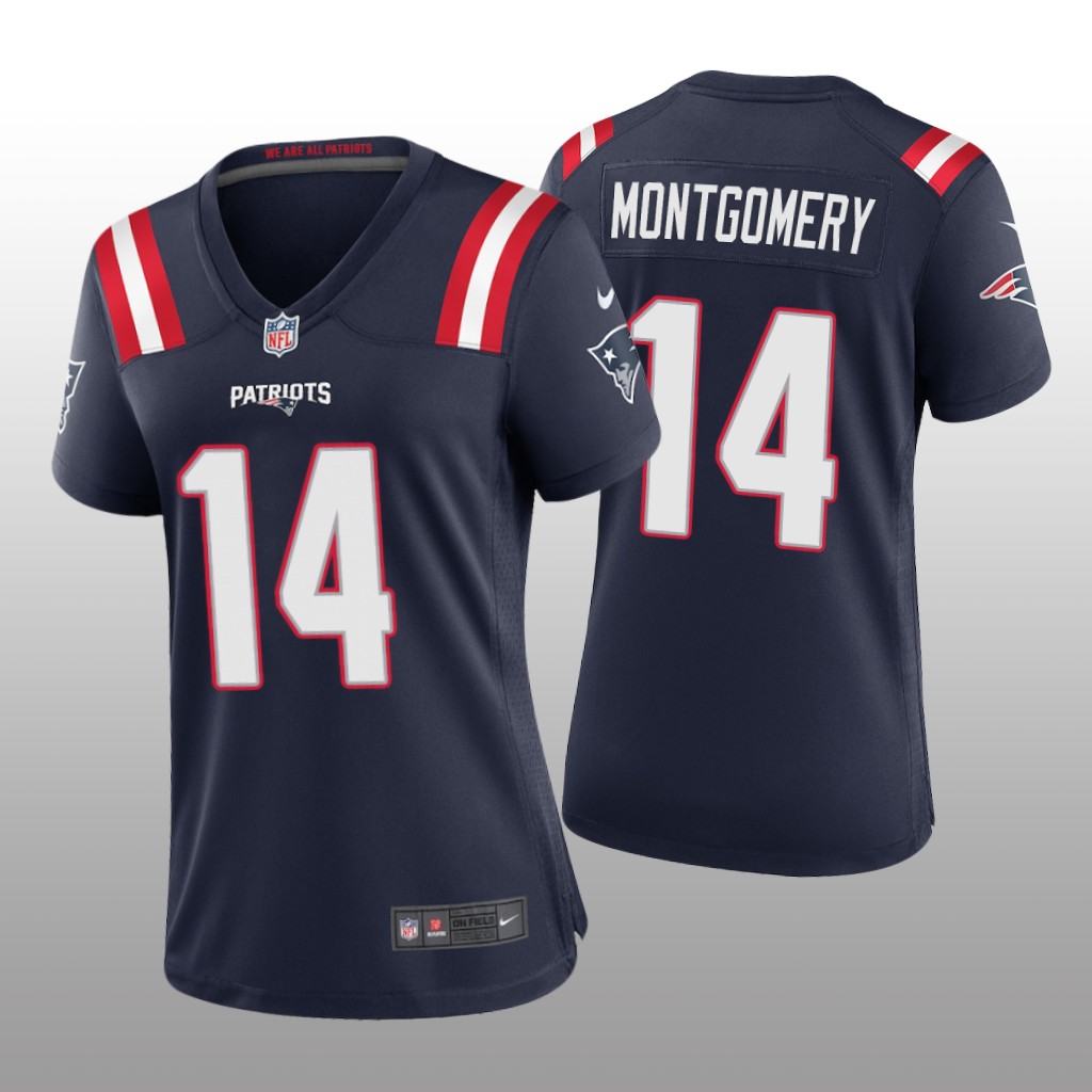 New England Patriots Ty Montgomery Navy Jersey Game - Women's