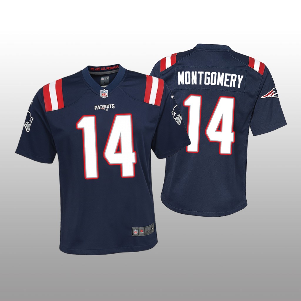 New England Patriots Ty Montgomery Navy Jersey Game - Youth