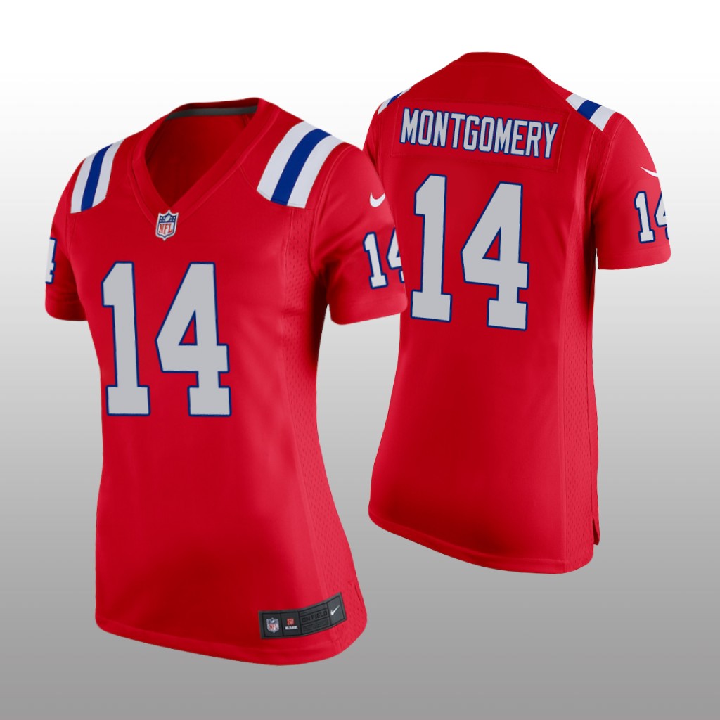 New England Patriots Ty Montgomery Red Jersey Game - Women's