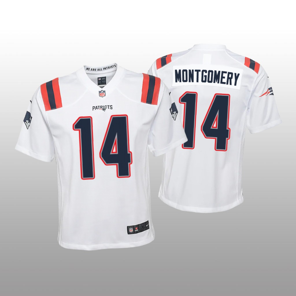 New England Patriots Ty Montgomery White Jersey Game - Youth