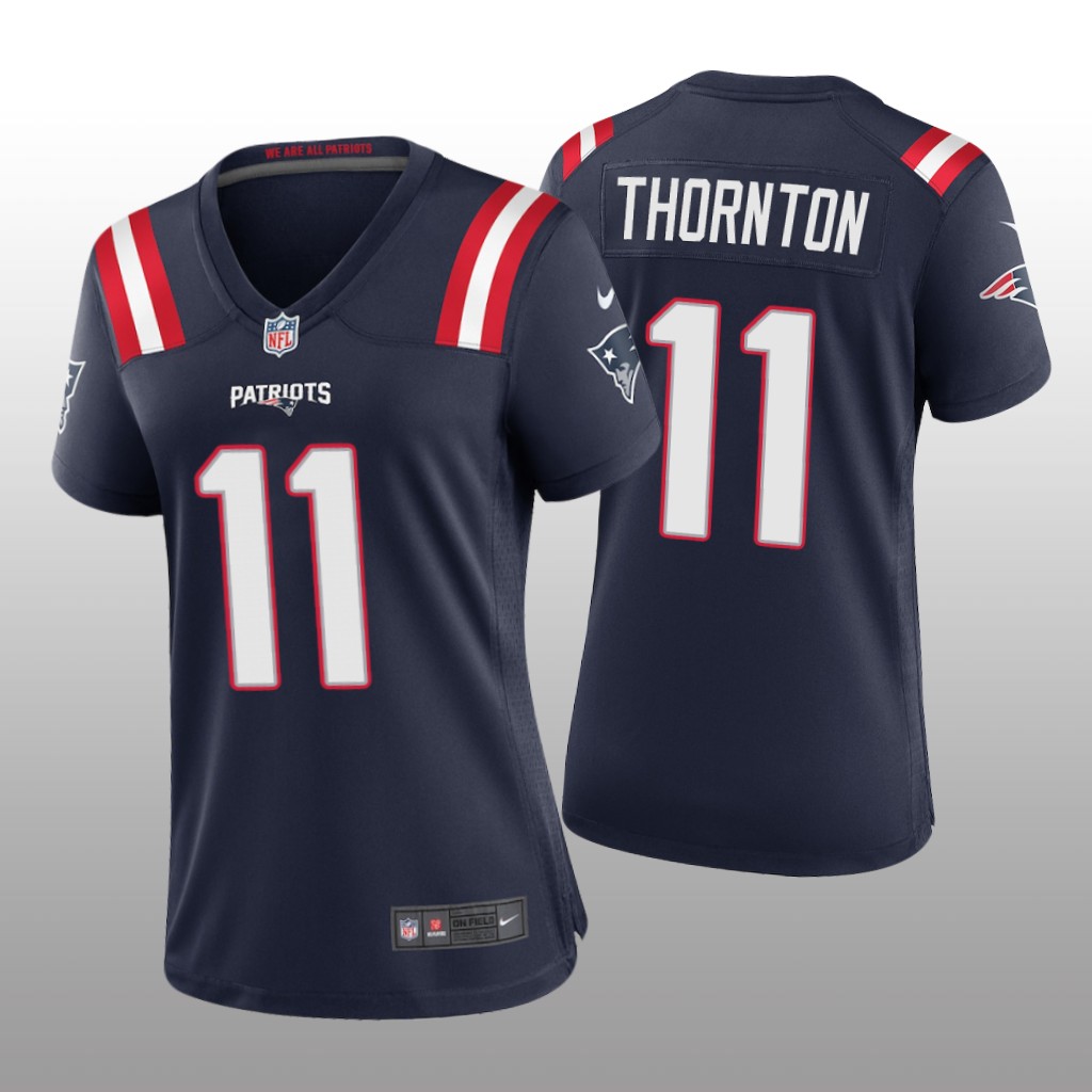 New England Patriots Tyquan Thornton Navy Jersey Game - Women's