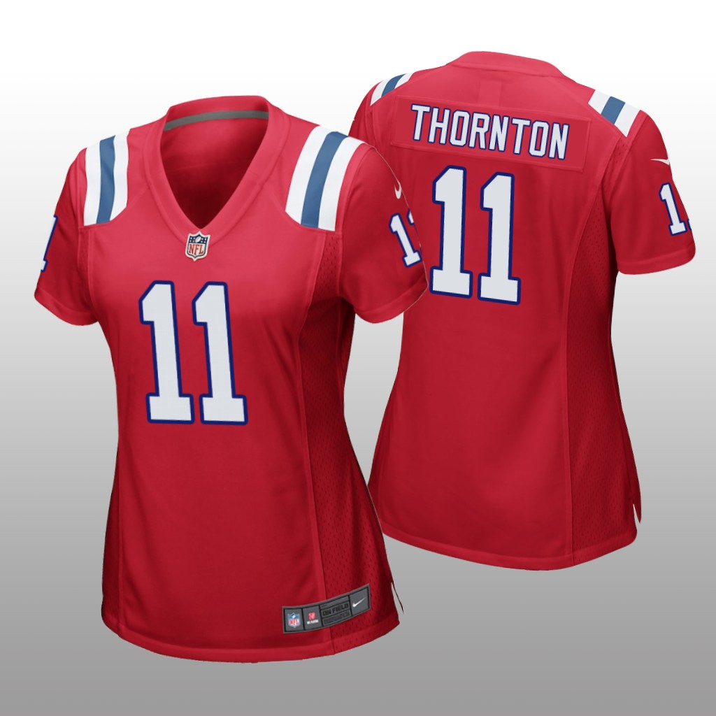 New England Patriots Tyquan Thornton Red Jersey Game - Women's
