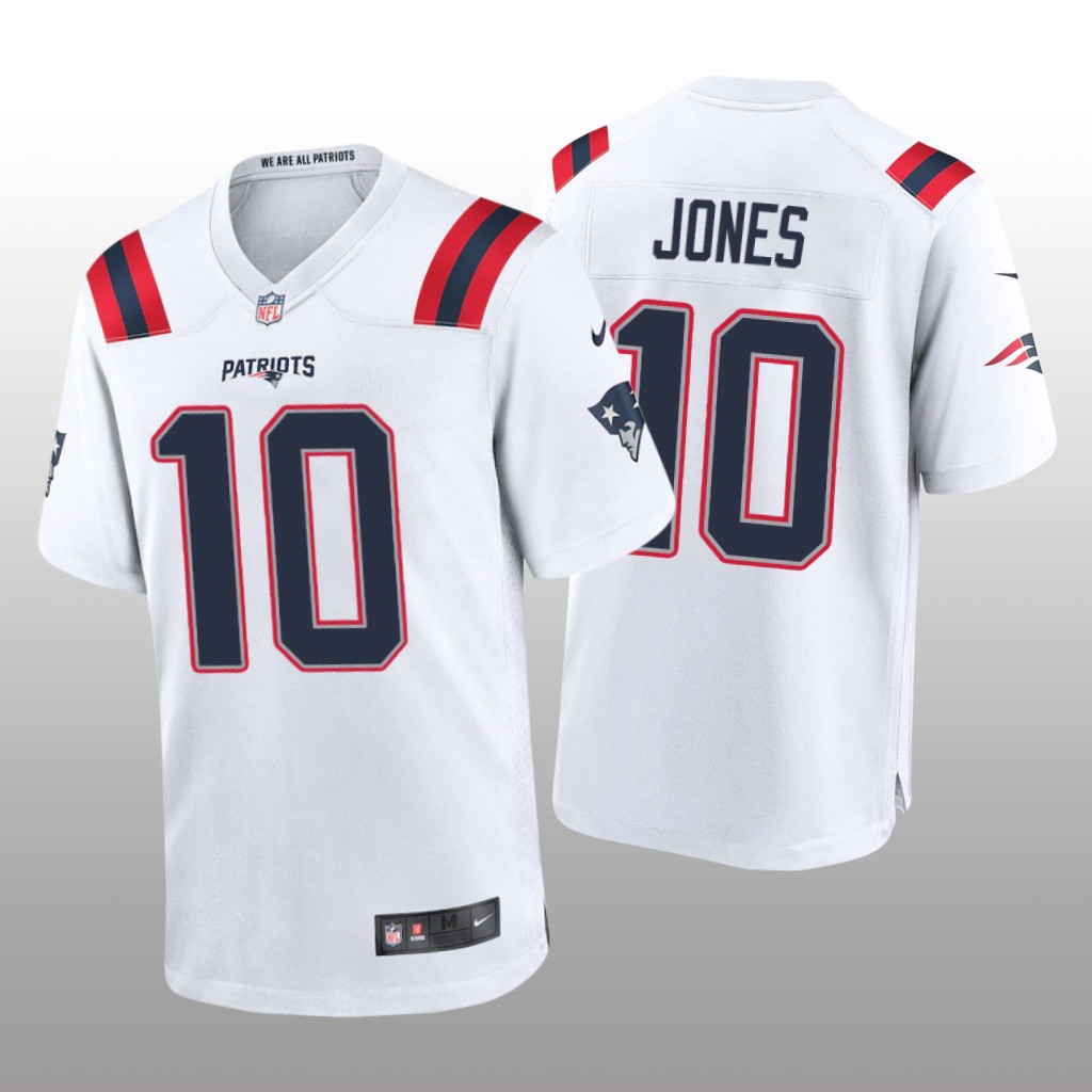 New England Patriots White 2021 NFL Draft Mac Jones Game Jersey