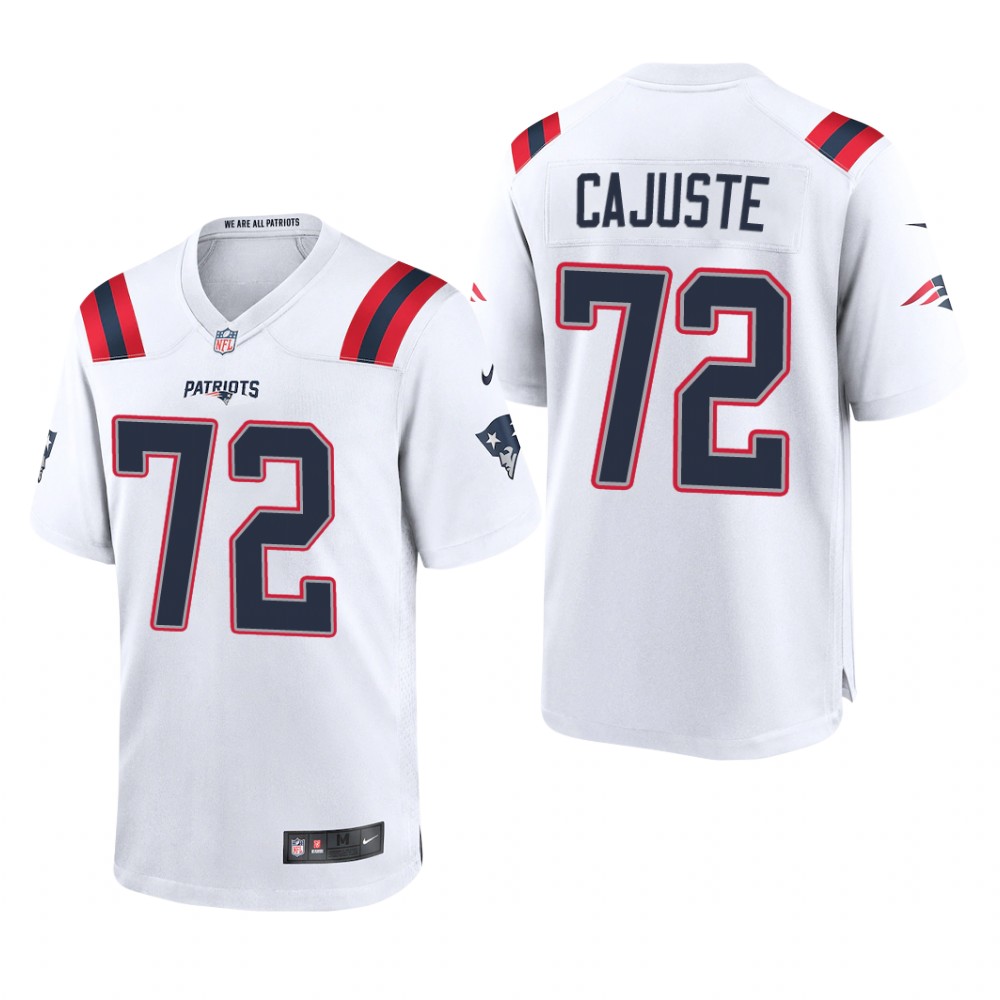 New England Patriots Yodny Cajuste White Jersey Game - Men's