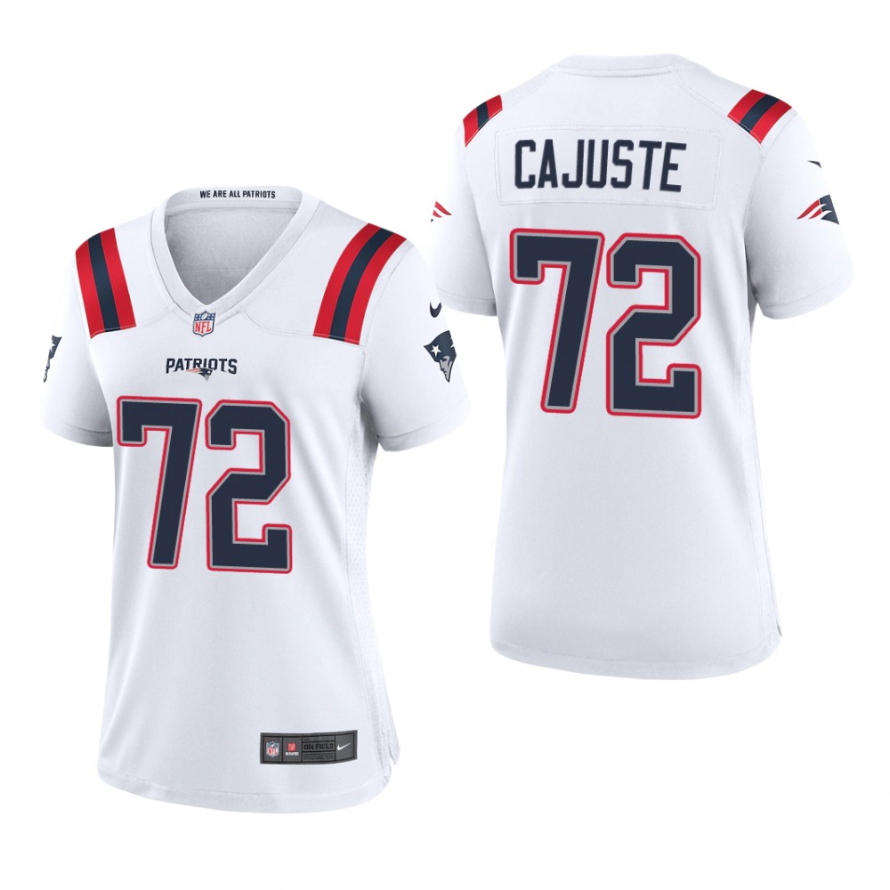 New England Patriots Yodny Cajuste White Jersey Game - Women's