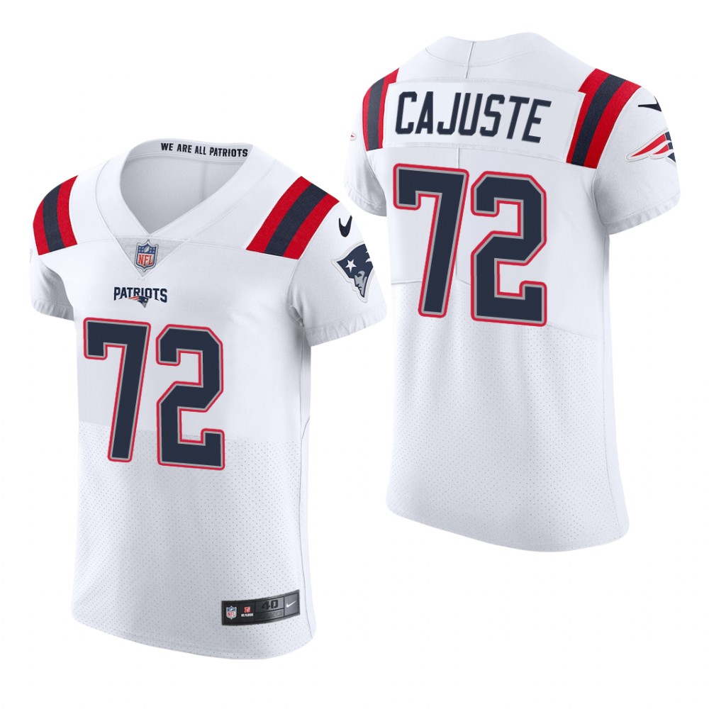 New England Patriots Yodny Cajuste White Jersey Vapor Elite Men's