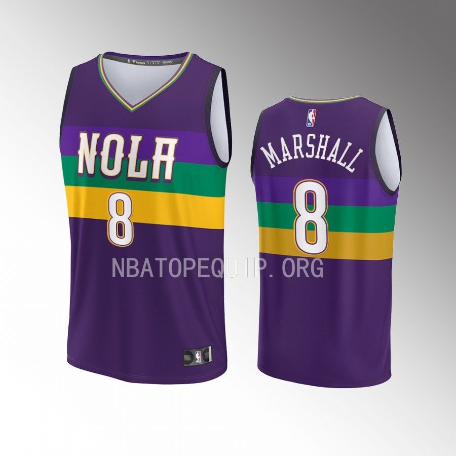 New Orleans Pelicans #8 Naji Marshall City Edition Jersey 2022-23 Fastbreak Purple