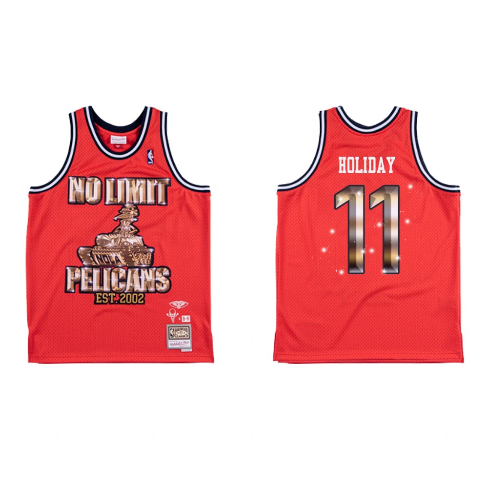 New Orleans Pelicans BR Remix Jrue Holiday #11 Red Jersey