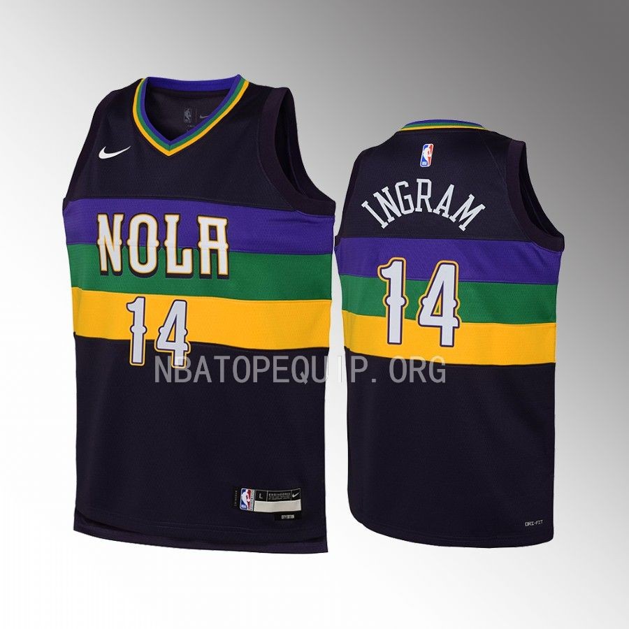 New Orleans Pelicans Brandon Ingram City Edition Purple Youth Jersey Swingman #14