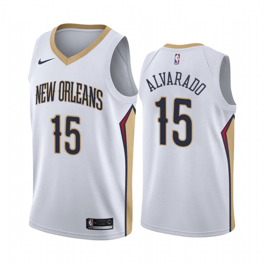 New Orleans Pelicans Jose Alvarado 2021 NBA Draft #15 Association Edition Jersey White