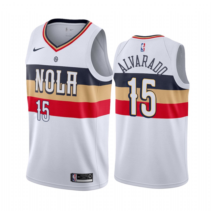 New Orleans Pelicans Jose Alvarado 2021 NBA Draft #15 Earned Edition Jersey White