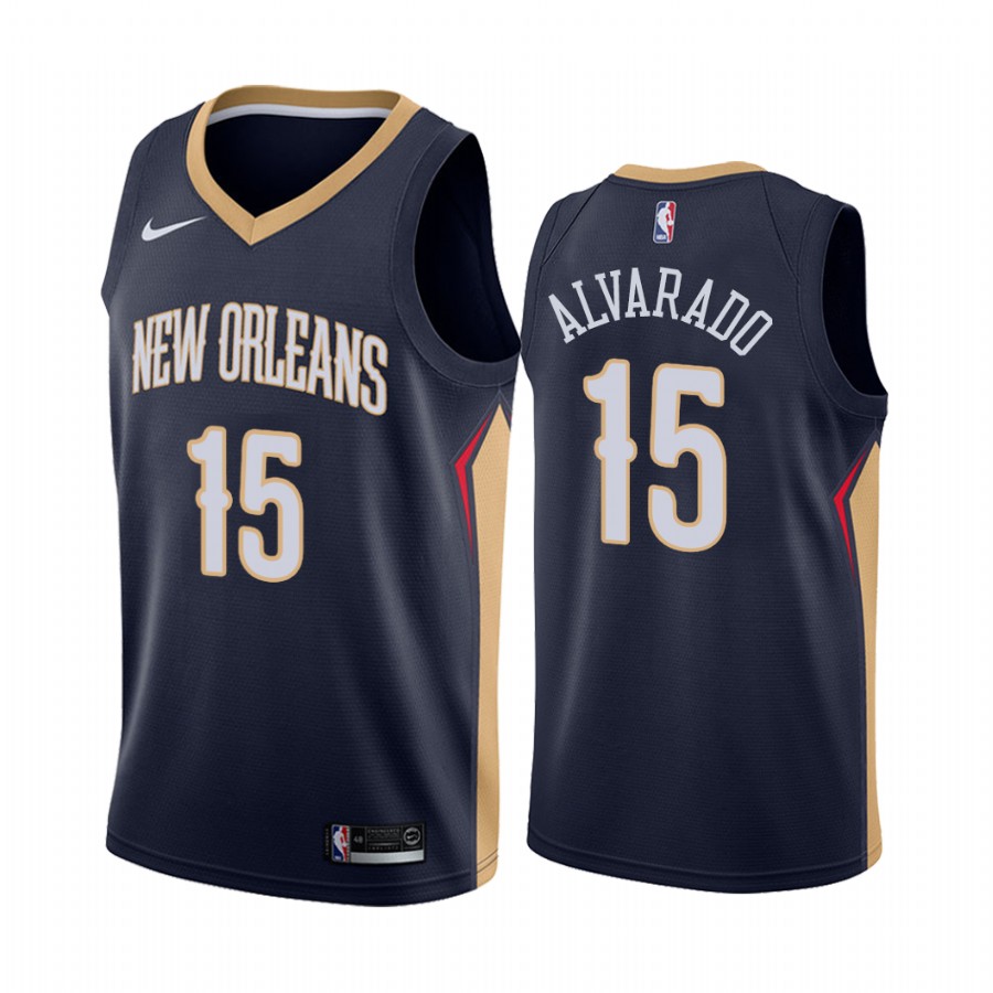 New Orleans Pelicans Jose Alvarado 2021 NBA Draft #15 Icon Edition Jersey Navy
